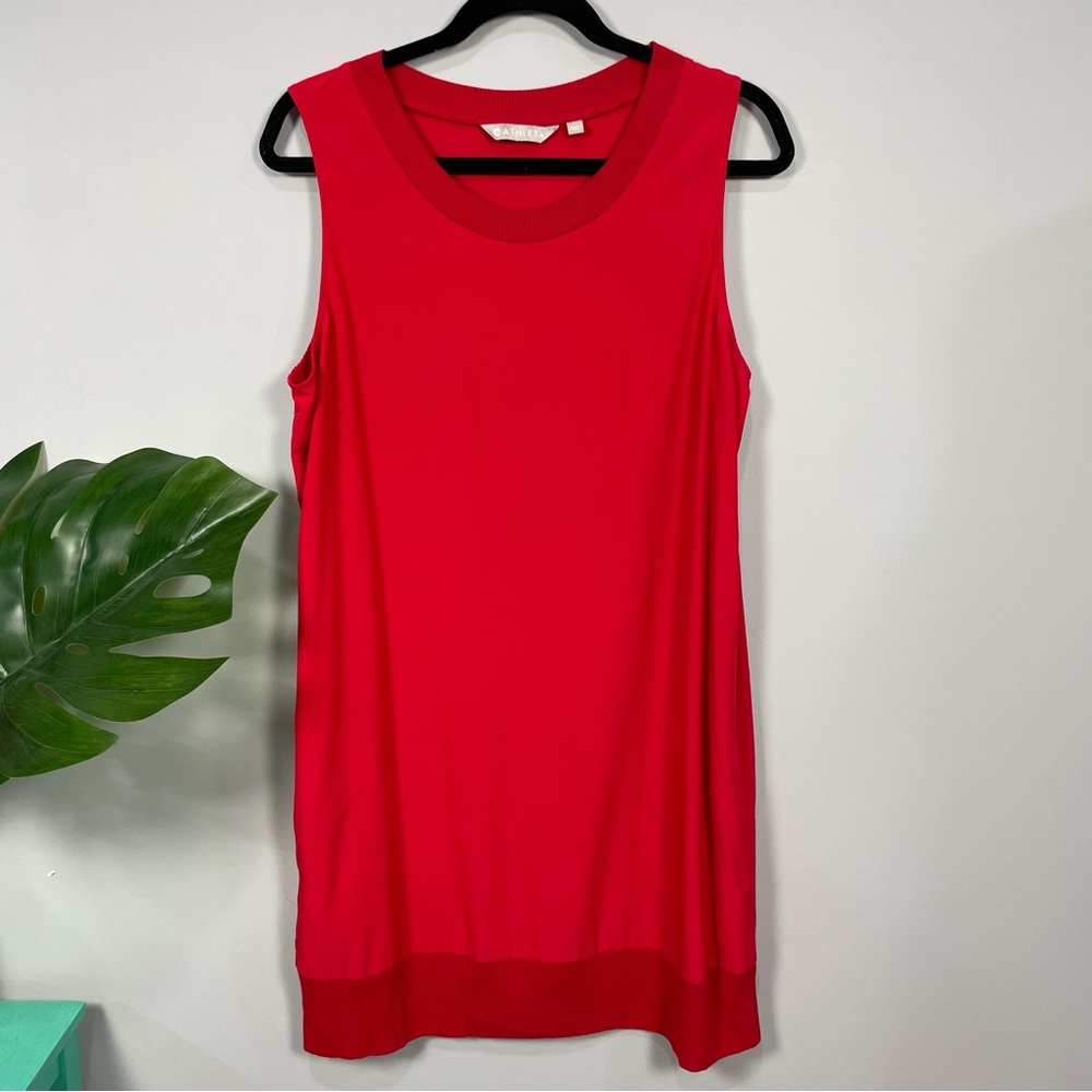 Athleta sleeveless red tunic shirt dress Sz L